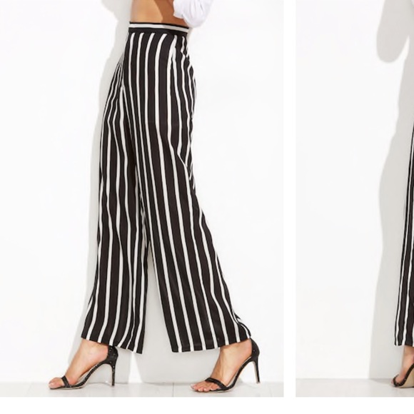 ~SHEIN~  Vertical Striped Wide Leg Pants. Size XS - Picture 2 of 8